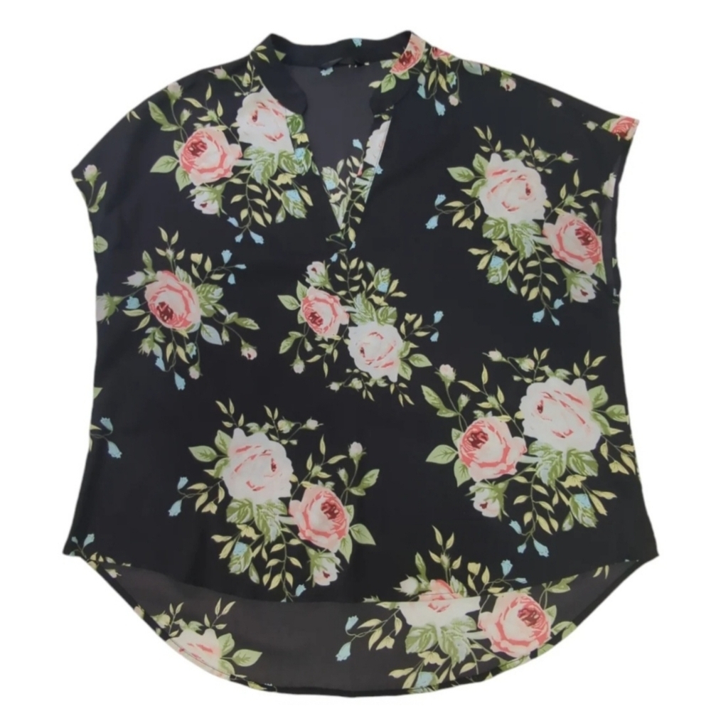 SHEIN Black Floral Sleeveless Top